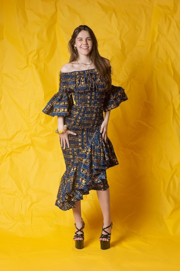 Vestido Ajustado con Falda con Volantes