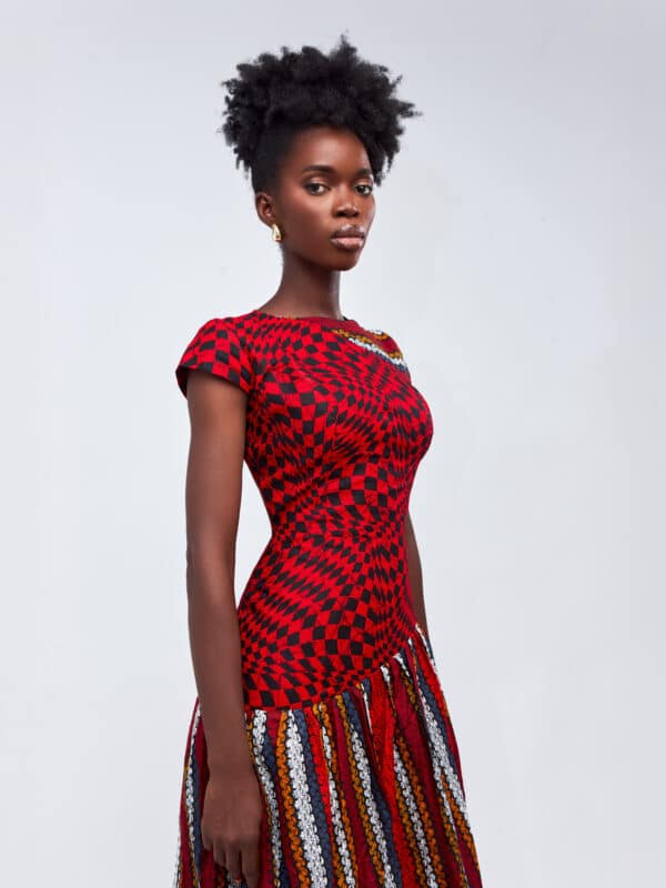 Vestido Estampado Dual