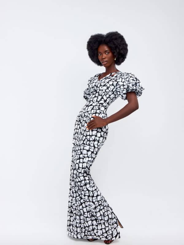 Vestido largo echo con Ankara de alta calidad