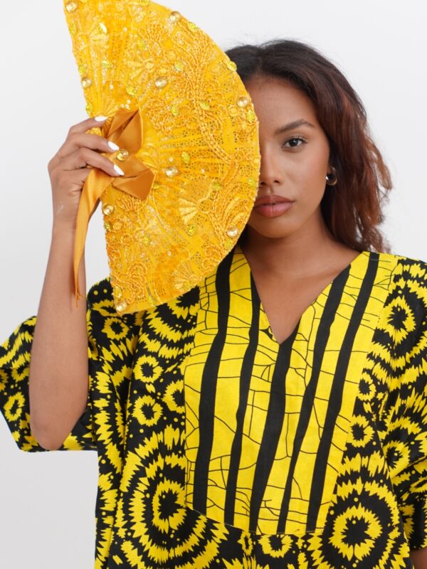 Abanico artesanal Amarillo