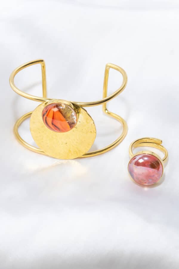 Pulsera con perla naranja - Imagen 2