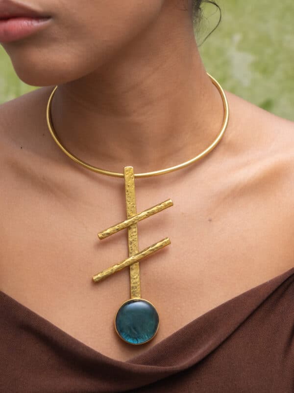 Handmade african brass choker necklace embe